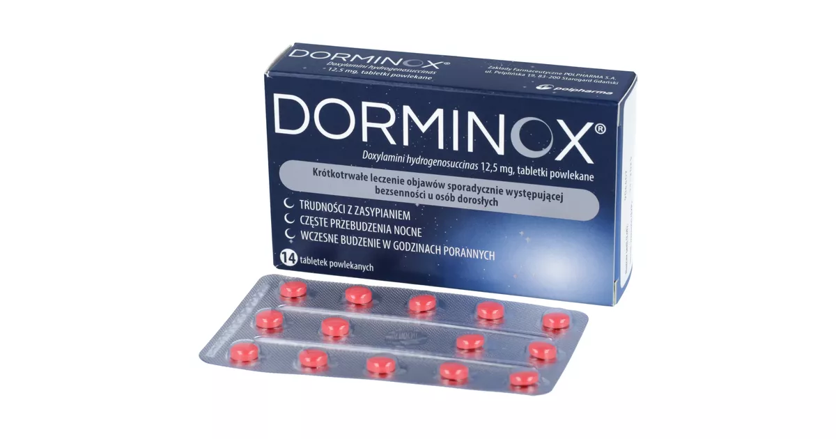 Dorminox 12,5 mg, 14 tabletek powlekanych – opinie, skład i cena ️ ...