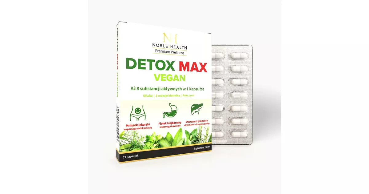 Edrox Max NOBLE HEALTH Detox Max Vegan, 21 kapsułek – opinie, skład i cena ️ ...
