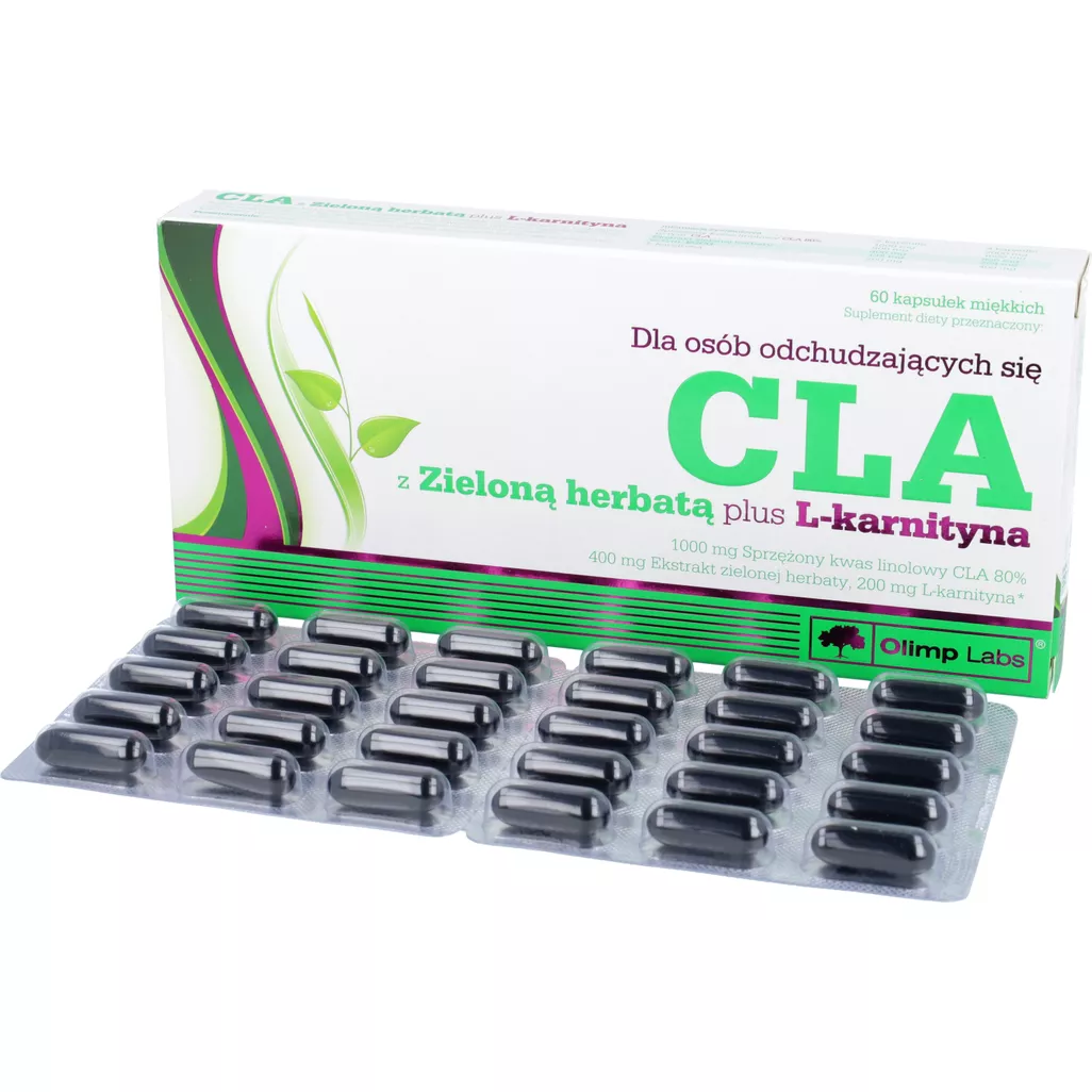 Olimp, CLA z Zielon Herbat plus L-karnityna, 60 kapsuek  opinie, skad  i cena | Apteka Nowa Farmacja
