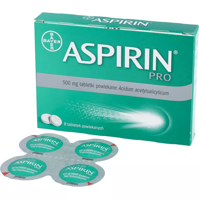 Aspirin Pro 500 mg, 8 tabletek powlekanych – opinie, skład i cena ️
