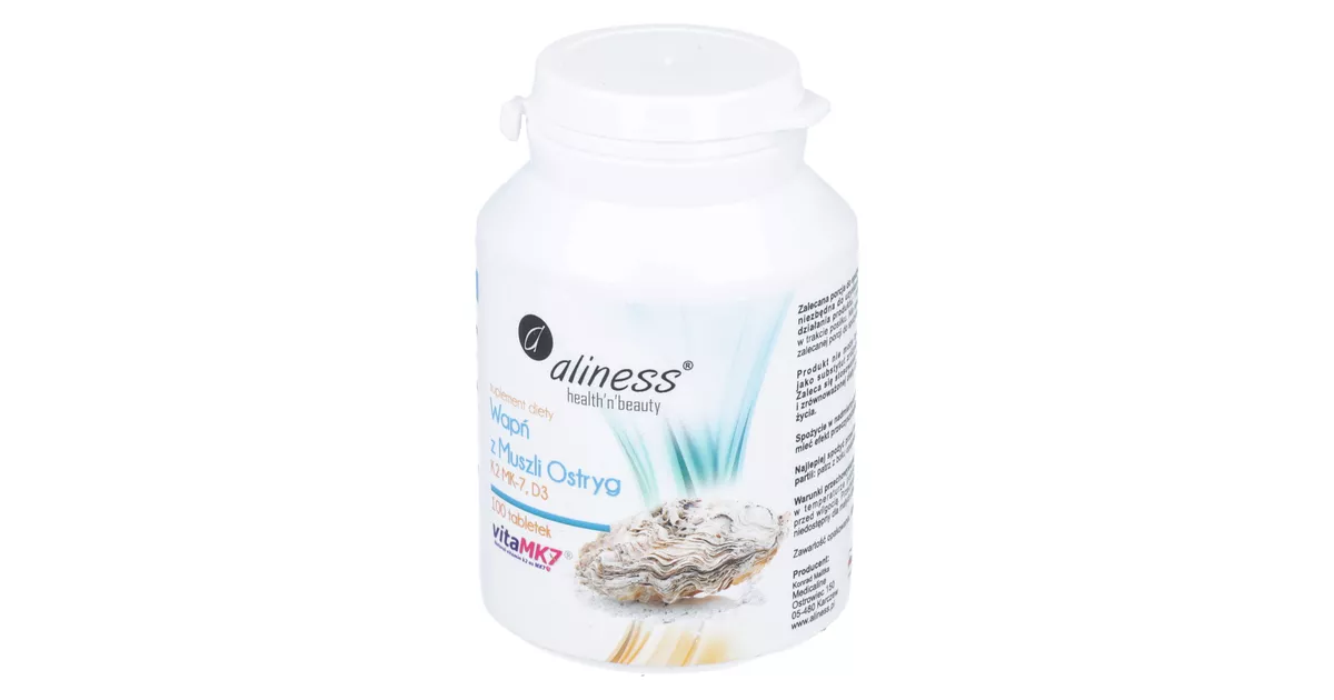 Complément Alimentaire Calcium Coquille Huître + Vitamine K2 & D3 Aliness - 100 Comprimés - Neuf Sous Blister