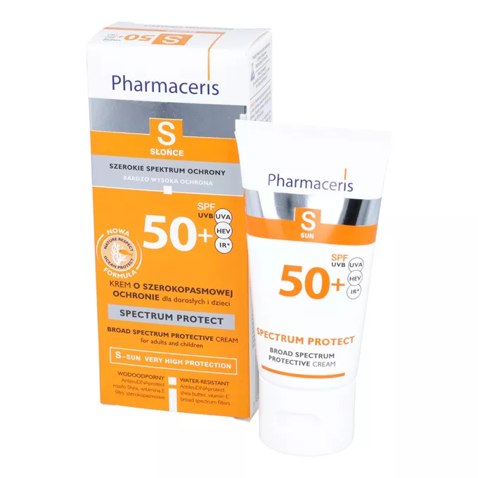 Pharmaceris S Sonnenschutzcreme SPF 50 – Breitspektrum, UVA/UVB/HEV-Schutz, Für Empfindliche Haut