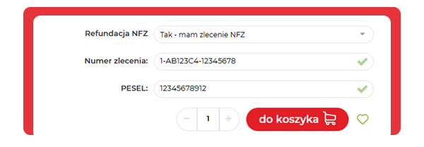 Wypełnione dane NFZ