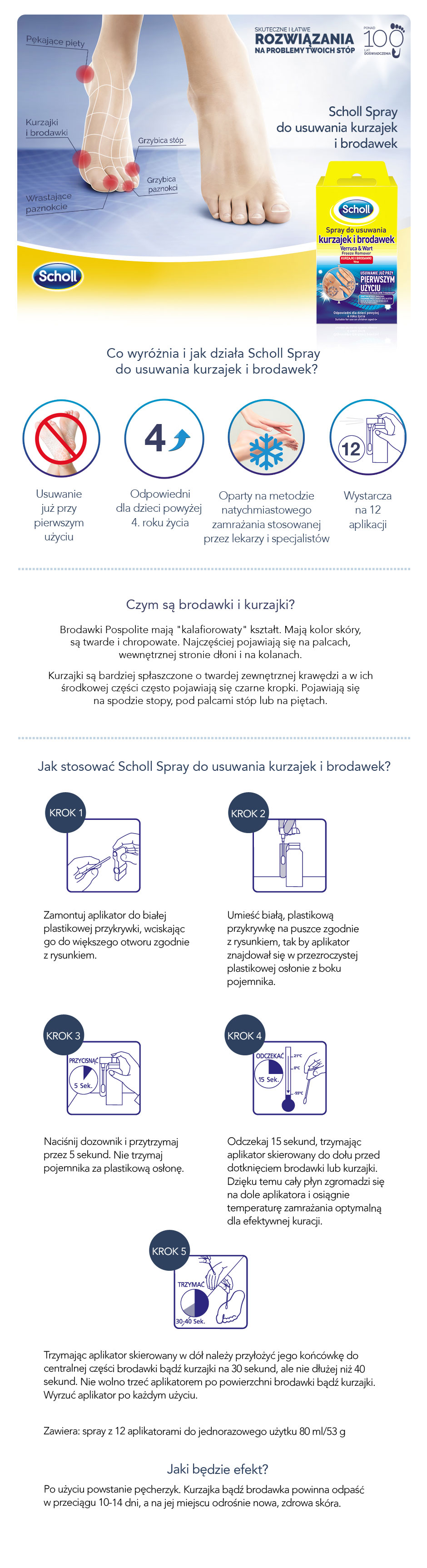 Scholl - spray do usuwania brodawek i kurzajek, 80 ml