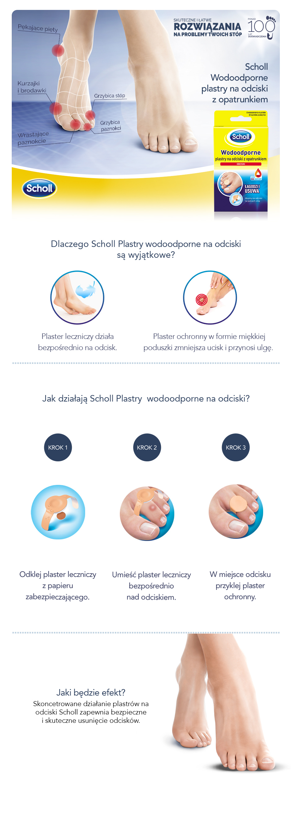 Scholl - wodoodporne plastry na odciski z opatrunkiem, 8 sztuk
