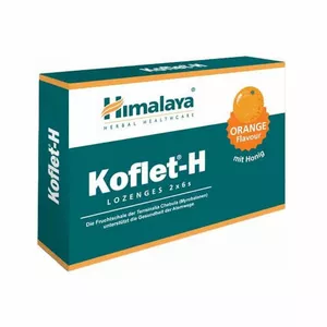 Himalaya Koflet-H, pastylki do ssania smak pomarańczowy, 12 sztuk