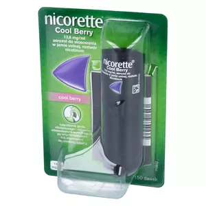 Nicorette Cool Berry 13,6 mg/ml, aerozol do stosowania w jamie ustnej, roztwór nicotinum, 150 dawek