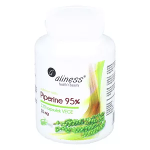 Aliness -  Piperine 95% 10 mg - ekstrakt z owoców czarnego pieprzu, 120 kapsułek