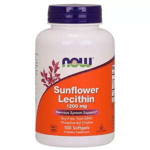 NOW FOODS Sunflower Lecithin 1200 mg, 100 kapsułek
