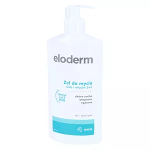 ELODERM - żel do mycia ciała i włosów 2w1, skóra sucha, atopowa, egzema, 400 ml