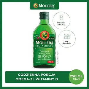Mollers Tran Norweski, naturalny, 250 ml