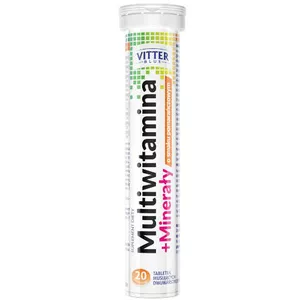Vitter Blue Multiwitamina + Minerały, smak pomarańczowy, 20 tabletek musujących