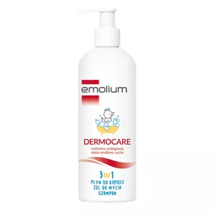 Emolium dermocare 3w1 - płyn do kąpieli, żel do mycia, szampon, 400 ml