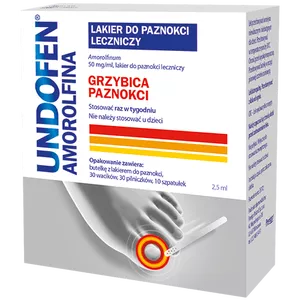 Undofen Amorolfina 50 mg/ml, leczniczy lakier do paznokci, 2,5 ml