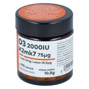 Aura Herbals Witamina D3 + K2mk7 + Cynk i Selen, 90 tabletek