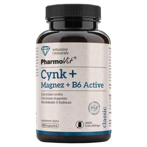 PharmoVit Cynk + Magnez + B6 Active, 120 kapsułek