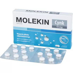 Molekin Cynk 15 mg, 30 tabletek powlekanych