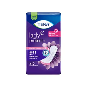 TENA Lady Protect+ Normal Night - specjalistyczne podpaski na noc, 10 sztuk