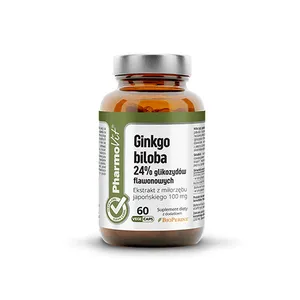 PharmoVit Gingko Biloba, 24% glikozydów flawonowych, 60 kapsułek vege