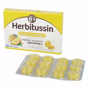Herbitussin Miód i Cytryna, 12 pastylek do ssania