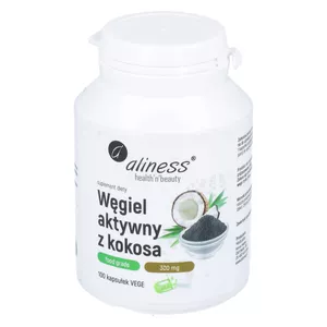 Aliness Węgiel aktywny z kokosa, 100 kapsułek