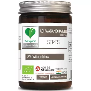 BeOrganic Ashwagandha BIO 200 mg, 50 kapsułek