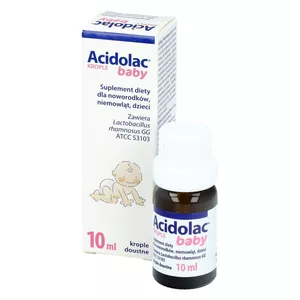 Acidolac Baby, krople doustne dla noworodków, niemowląt i dzieci, 10 ml