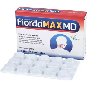 Fiorda MAX - pastylki na ból gardła, 30 sztuk
