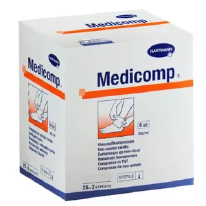 MEDICOMP - kompresy 10x10 cm, jałowe, 50 sztuk