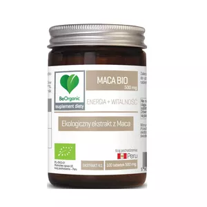 BeOrganic - maca 500 mg, energia i witalność, 100 tabletek