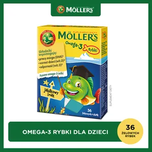 Mollers Omega-3 Rybki, smak jabłkowy, 36 żelowych rybek