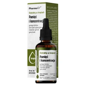 PharmoVit Ekstrakty w kroplach Pamięć i koncentracja, 30 ml
