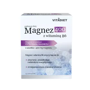 Vitadiet Magnez 400 mg z witaminą B6, 14 saszetek