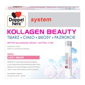 Doppelherz system KOLLAGEN BEAUTY - kompleks witamin i minerałów dla zdrowej skóry, 30 ampułek