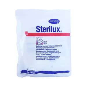 Hartmann - kompresy gazowe jałowe Sterilux 17N 8W (7,5x7,5 cm), 3 sztuki