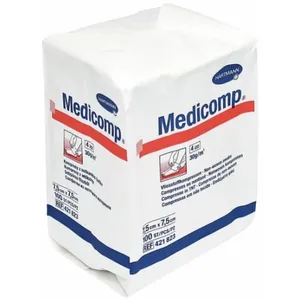 Medicomp - kompresy niejałowe, 7,5 cm x 7,5 cm, 100 sztuk