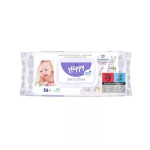 Bella Baby Happy - chusteczki nawilżane, Sensitive, do oczyszczania każdego rodzaju skóry, 56 sztuk