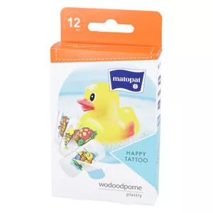 Matopat happy tattoo - wodoodporne plastry dla dzieci, 12 sztuk