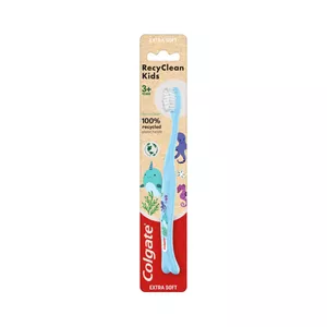 Colgate RecyClean Kids -  szczoteczka do zębów dla dzieci 3+ lata, bardzo miękka, 1 sztuka