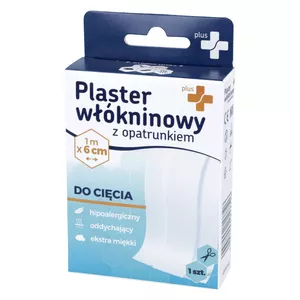 Zdrowe Korzyści Plus+, plaster włókninowy, 1 m x 6 cm, 1 sztuka