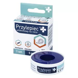 Zdrowe Korzyści Plus+, przylepiec włókninowy, 5 m x 2,5 cm, 1 sztuka