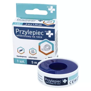 Zdrowe Korzyści Plus+, przylepiec włókninowy, 5 m x 1,25 cm, 1 sztuka