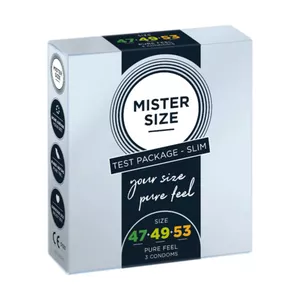 Mister Size - prezerwatywy dopasowane do rozmiaru 47mm, 49mm, 53mm, 3 sztuki