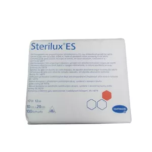Sterilux ES - kompresy niejałowe z gazy, 17-nitkowe, 2-warstwowe, 10 cm x 20 cm, 100 sztuk