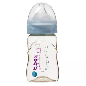 B.BOX - Butelka ze smoczkiem do karmienia niemowląt, PSSU, Blue, 180 ml