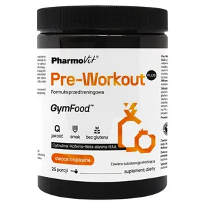 Pharmovit GymFood Pre-Workout Plus, owoce tropikalne, 500 g