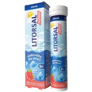 Zdrovit Litorsal Junior, smak malinowy, 20 tabletek musujących