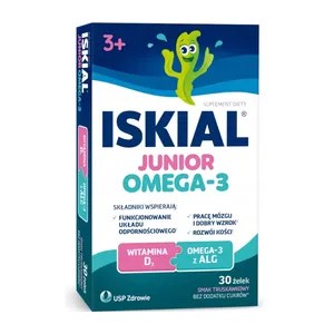 Iskial Junior, Omega-3, smak truskawkowy, 30 żelek