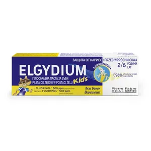 ELGYDIUM Kids - pasta przeciwpróchnicowa do zębów, bananowa, 2-6 lat, 50 ml