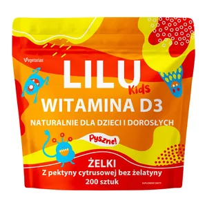 Lilu Kids - Witamina D3, żelki dla dzieci i dorosłych, 200 sztuk